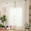 Готовая Простая Однотонная Штора Штора Мечта Волан Край с Листьями Полупрозрачная Тонкая Занавеска на Окно