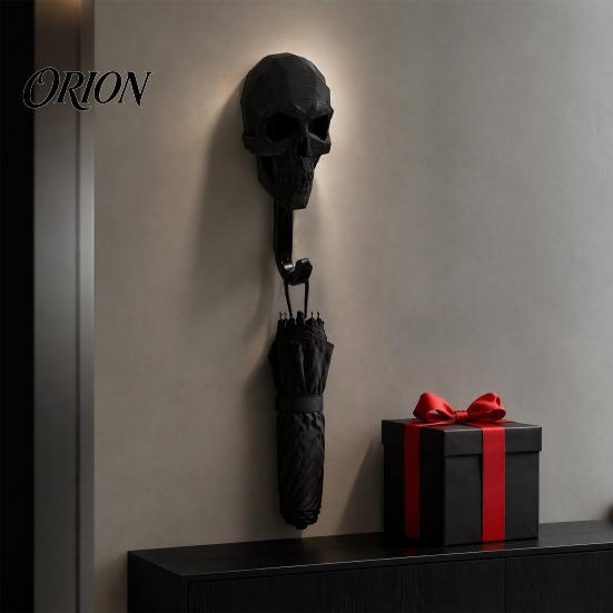 Personalized Wall Pendant 2Pcs 3D Printed Skull Hook, Gothic Dark Mounted Hanger, Geometric Halloween Hanger Towel Key Hat Storage Hook for