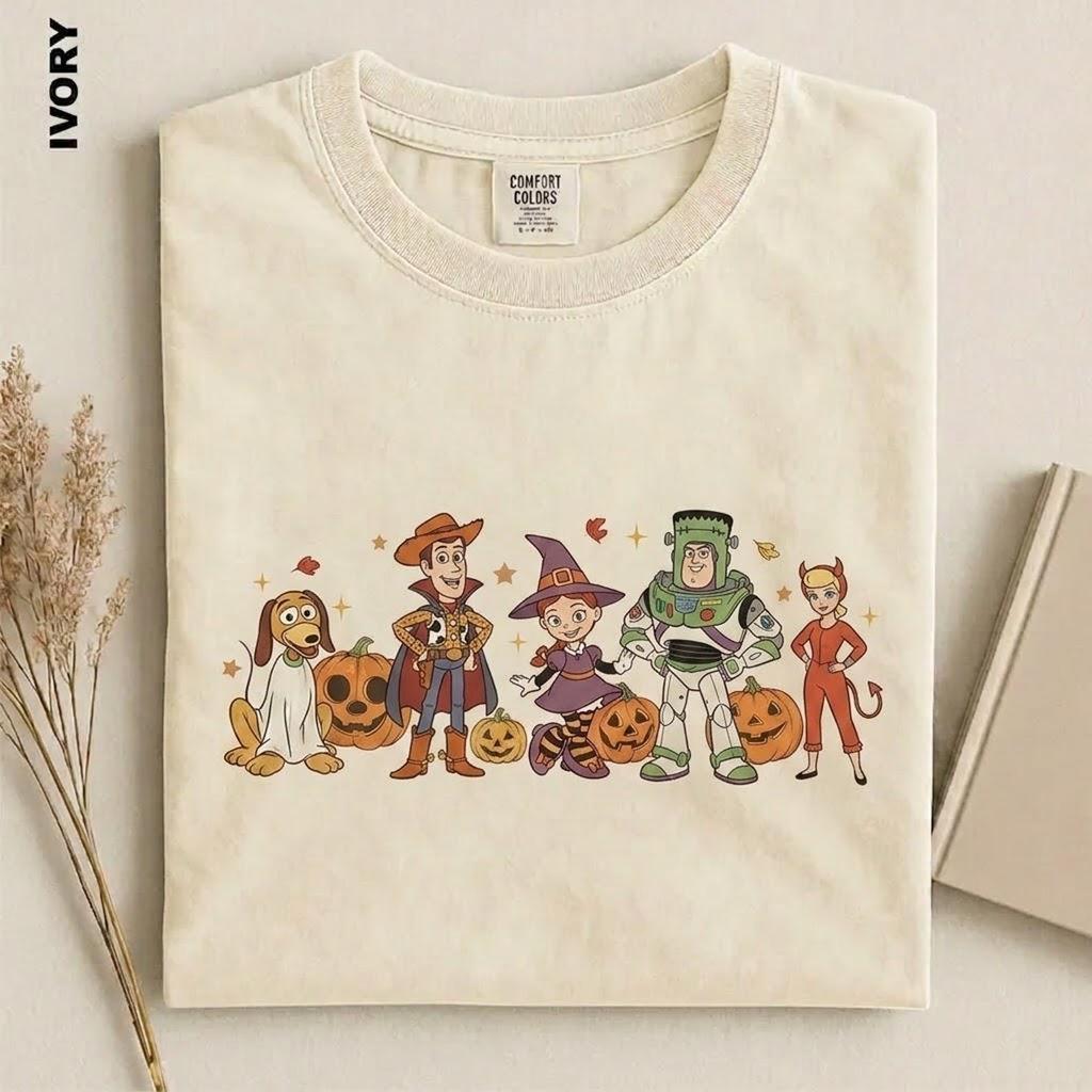 Toy Story Halloween Shirt Comfort Colors Retro Spooky Season Tee Woody Buzz Jessie Witch Vampire Costumes Family Vacation Tee
