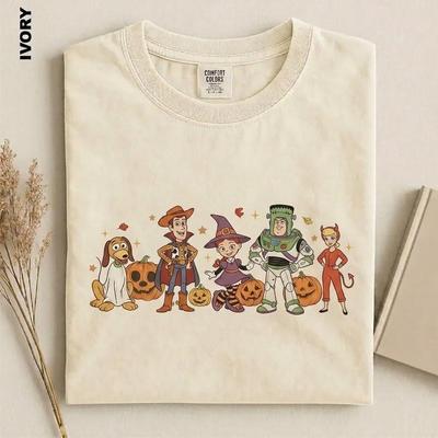 Toy Story Halloween Shirt Comfort Colors Retro Spooky Season Tee Woody Buzz Jessie Witch Vampire Costumes Family Vacation Tee