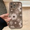 Винтажный Коричневый Чехол для iPhone Apple 11/12/13/14/15Pro с Цветами 16/17ProMax Противоударный