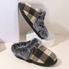 Faux Fur Thicken Plush Winter Slippers Women Closed Toe Non-Slip Warm Cotton Slides Woman Light Flat Heel Fur Slippers Female