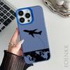 Черный Чехол для Телефона с Дизайном Самолета для Iphone 16 15 14 13 12 11 Pro Max Mini Ударопрочный Защитный Жесткий Чехол от Царапин