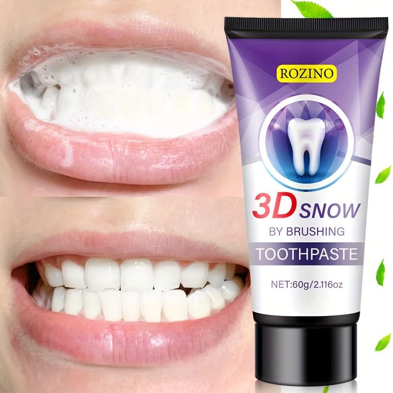 Зубная паста 3D Snow, 60 г — отбеливающая и осветляющая, освежающая дыхание, защита десен, кремовая формула с натуральными ингредиентами для ежедневного ухода за полостью рта