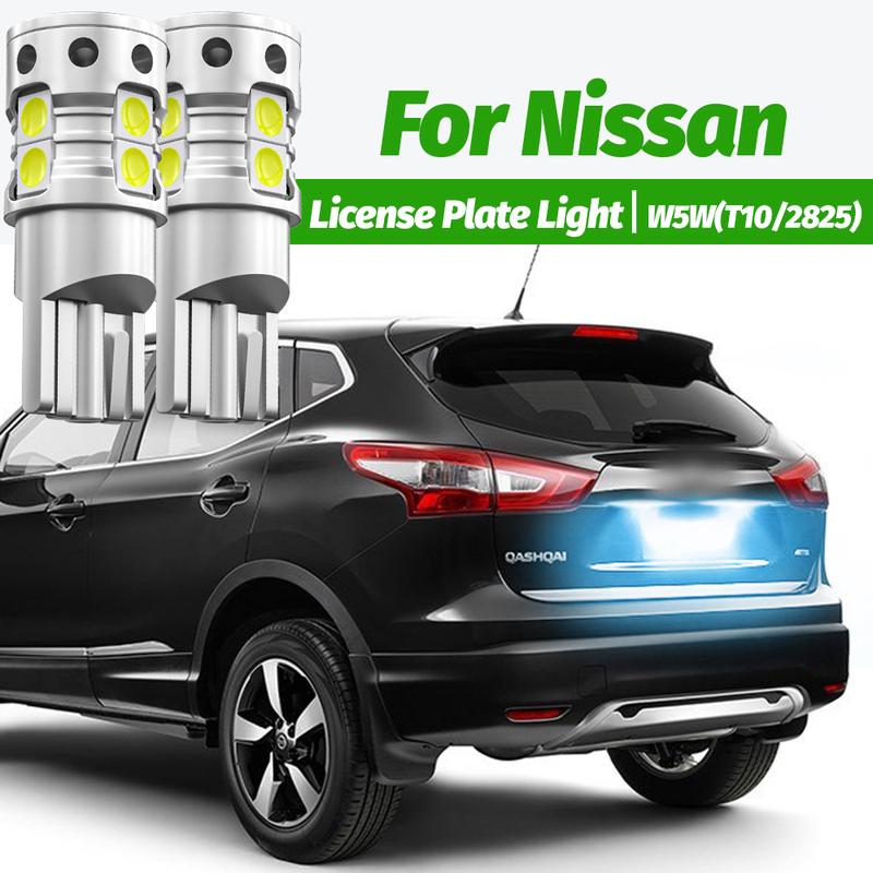 2 шт. Светодиодная подсветка номерного знака W5W T10 для Nissan X-Trail T30 T31 T32 Qashqai J10 J11 Juke Tiida Leaf Versa Note Pathfinder Navara