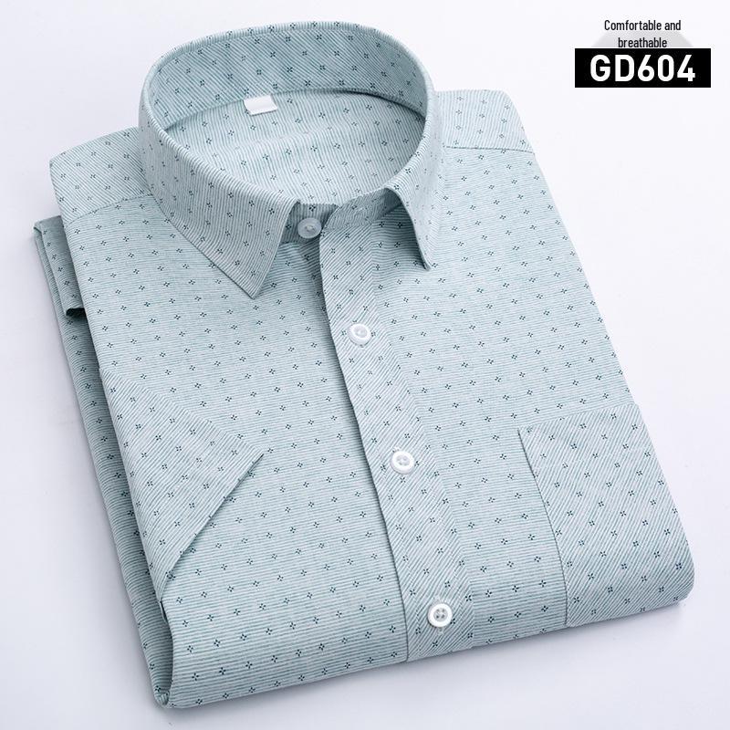 Новая летняя мужская рубашка с коротким рукавом в клетку с принтом для мужчин среднего и пожилого возраста.