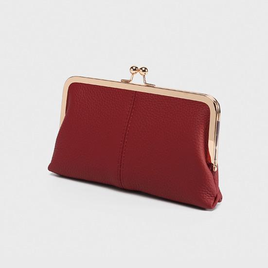 Женский клатч-кошелек, винтажный клатч с замком-поцелуем, дорожный кошелек из натуральной кожи с отделениями для нескольких карт, держатель для карт для свиданий, вечеринок, шопинга