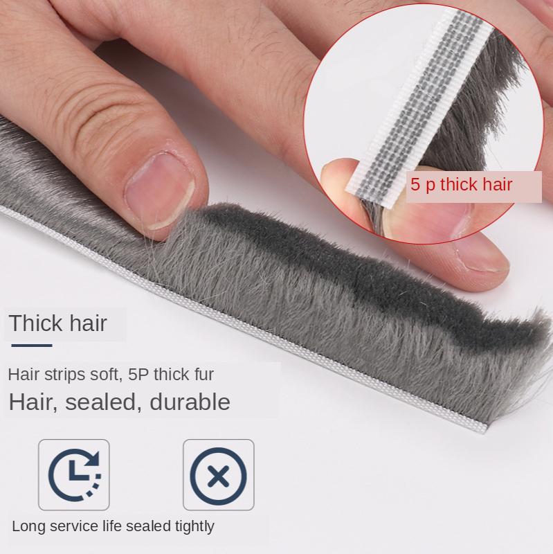 Самоклеящаяся щетка, уплотнительная лента для двери, окна, защита от сквозняков, звукоизоляция, ветрозащитная прокладка для уплотнителя 10 м/5 м/1 м