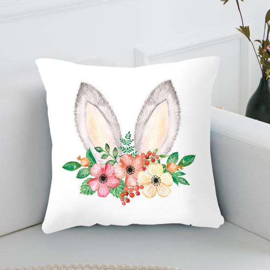 Наволочка с кроликами, разноцветные яйца, морковь, украшение для дома, полиэстер, кожа персика, пасхальная вечеринка, наволочка для дома