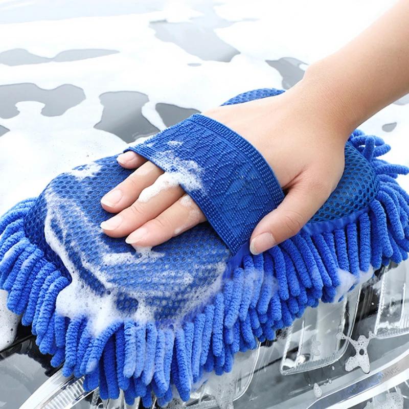 Coral Sponge Brush Car Wash, Soft Towel, Ultra-fine Fiber Chenille Hand Wash Case, Coral Velvet Car Gloves, Cleaning Products