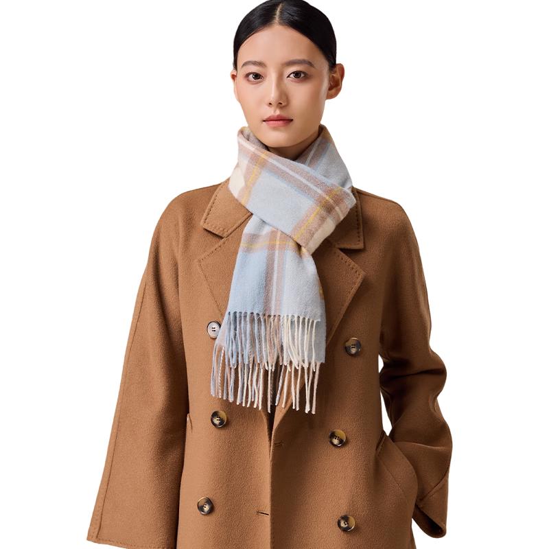 Shanghai Story Women's 100% Wool Plaid Scarf