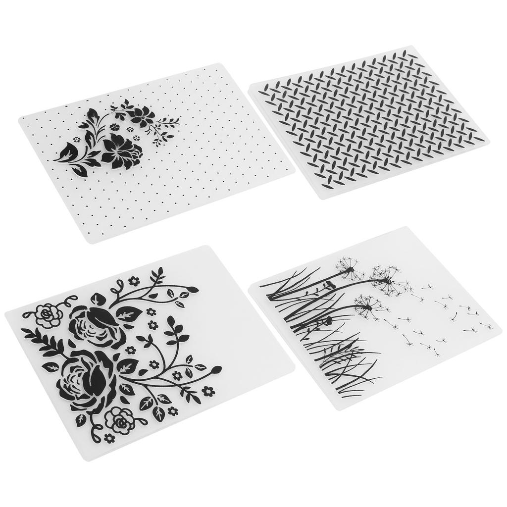 4 шт. Пластиковые папки для тиснения Изготовление открыток Скрапбукинг Тисненый шаблон Бумага Ремесло