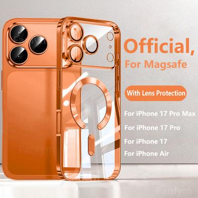 Защита камеры из ТПУ для чехла для телефона Magsafe для iPhone 17 16 15 14 13 12 11 Pro Max Plus Air Прозрачные чехлы Крышка funda