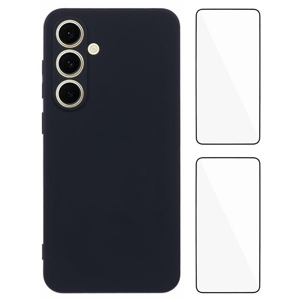 WANLONFENG RB3 Series For Samsung Galaxy A26 5G Case with 2Pcs Screen Film Precise Lens Hole Soft TPU Phone Back Cover