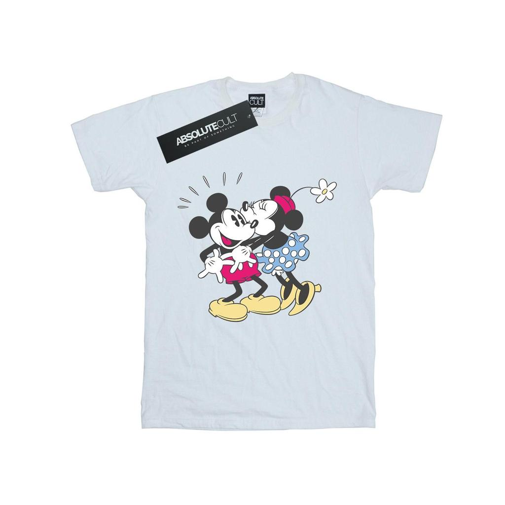 Disney Womens/Ladies Mickey And Minnie Mouse Kiss Cotton Boyfriend T-Shirt