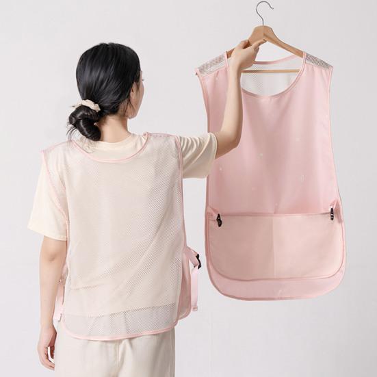 Vest Apron for Women Summer Kitchen Smock Oil Resistant Apron with Pockets Multi-Purpose Waterproof Apron for Cooking BBQ Hosting