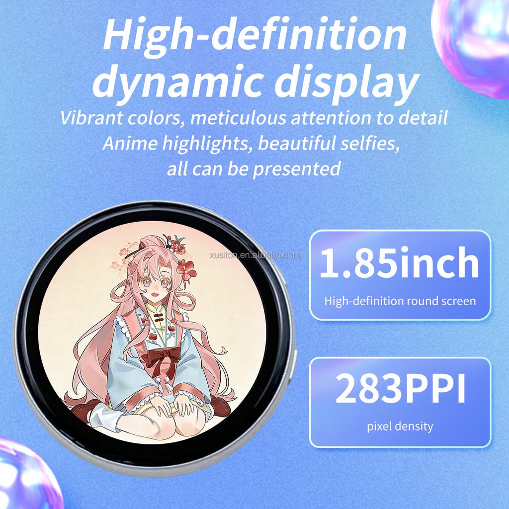 N88 Smart Pin Electronic Digital Badge Anime Dynamic GIF 1.85 Touch Screen Control Easy Clip Design Redefine Your E Badge Holder