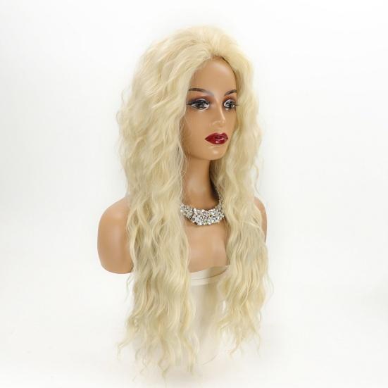 Женский длинный вьющийся парик, натуральный пушистый волнистый парик, регулируемая форма лица, линия волос, парик из высокотемпературного волокна