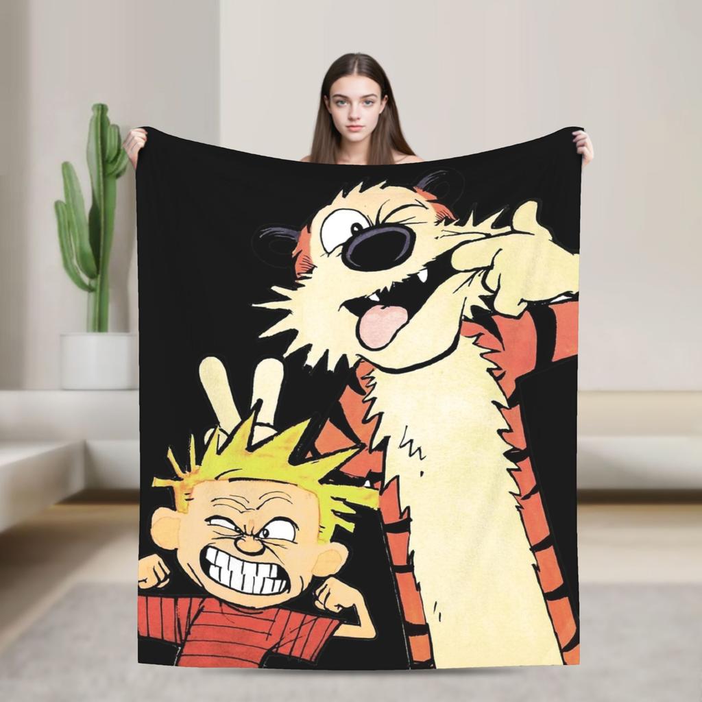 Airplane Travel Calvined and Hobbes Throw Blanket  Flannel Bedspread For Couch Chair Sofa Bed Novelty Sofa Bed Cover
