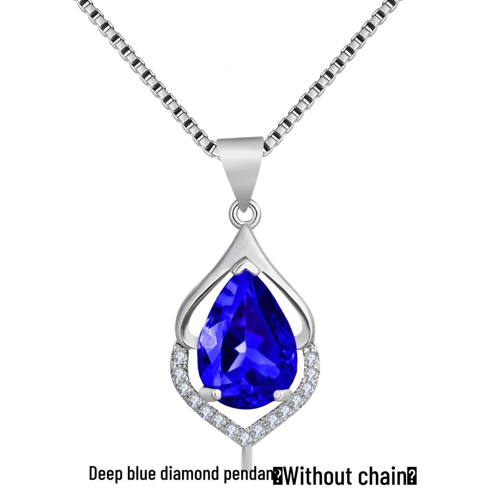 Корейское серебряное ожерелье с аметистом в форме капли на ключицу