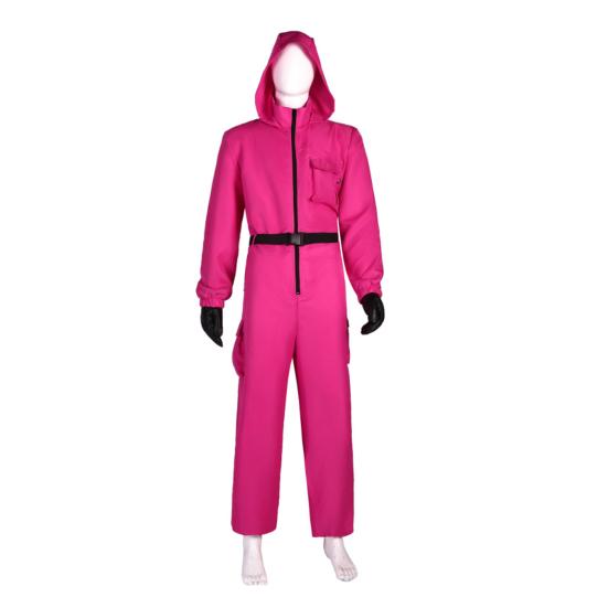 1 Set Jumpsuit with Belt And Gloves for Adults And Children Loose Pockets Zipper Closure One-piece Outfit Cartoon Cosplay Costume