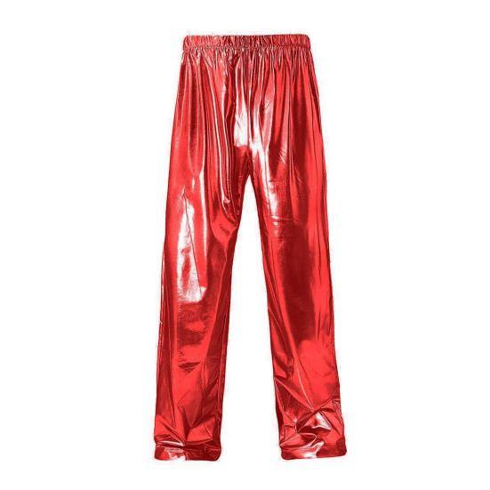 Мужские брюки Мягкие Дышащие Удобные Однотонные Эластичная талия Свободный крой Блестящие Модные брюки Длинные брюки