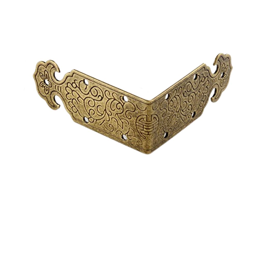 Foot Bracket Crafts Carved Metal Antique Bronze Corner Protector Box Decor Corner Brackets