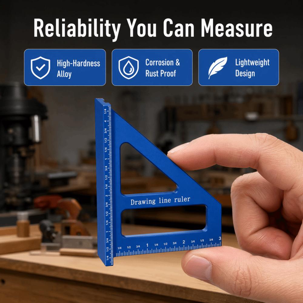 45 90 Degree Measuring Triangle Ruler Aluminum Alloy Miter Triangle Ruler For Engineer Carpenter
