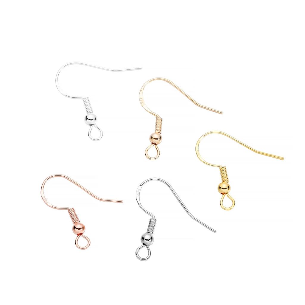 50Pcs/bag Silver Earring Hooks Earring Making Accessories Earrings Parts French Wire Hooks Hypo-Allergenic Jewelry Findings DIY