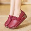 Women Wedge Chunky Shoes Platform Loafers Students Casual Shoes Thick Sole Height Increase Red  Shake Shoes for Mother Large Size