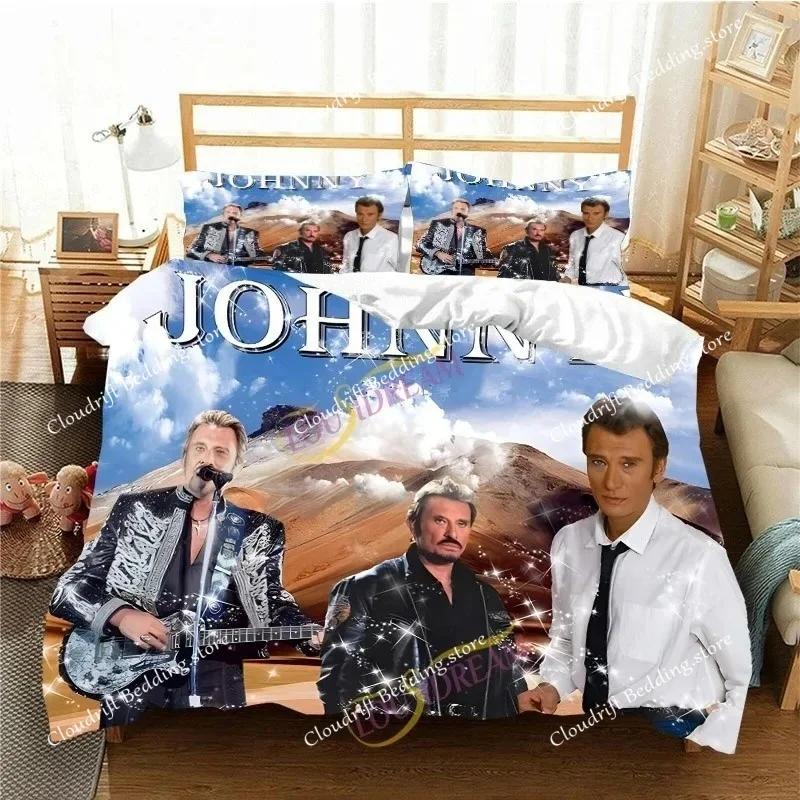 Франция Рок-певец J-Johnny H-Hallyday Комплект постельного белья Односпальный Полуторный Полный Евро-размер Кинг-сайз Комплект постельного белья для спальни взрослых и детей Пододеяльники0