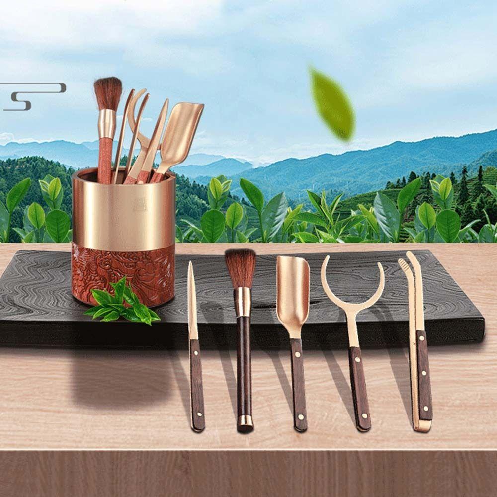 Деревянный зажим для чая Термостойкие щипцы для чая Набор игл Портативные инструменты для чая Кунг-фу Чай