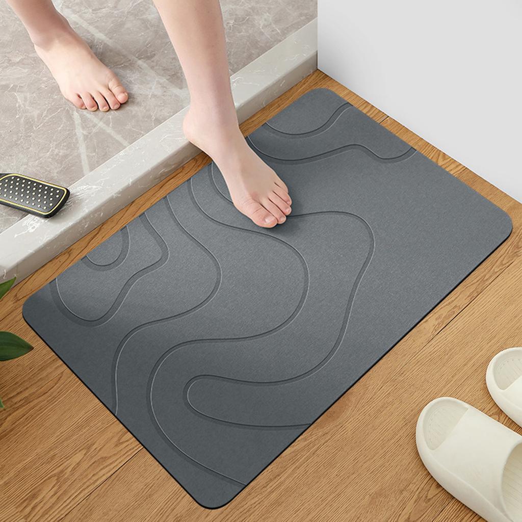 Bath Mat Super Absorbent Diatomite Floor Mat Non Slip SurfaceFast Drying Bathroom Rug Easy To Clean Door Mat