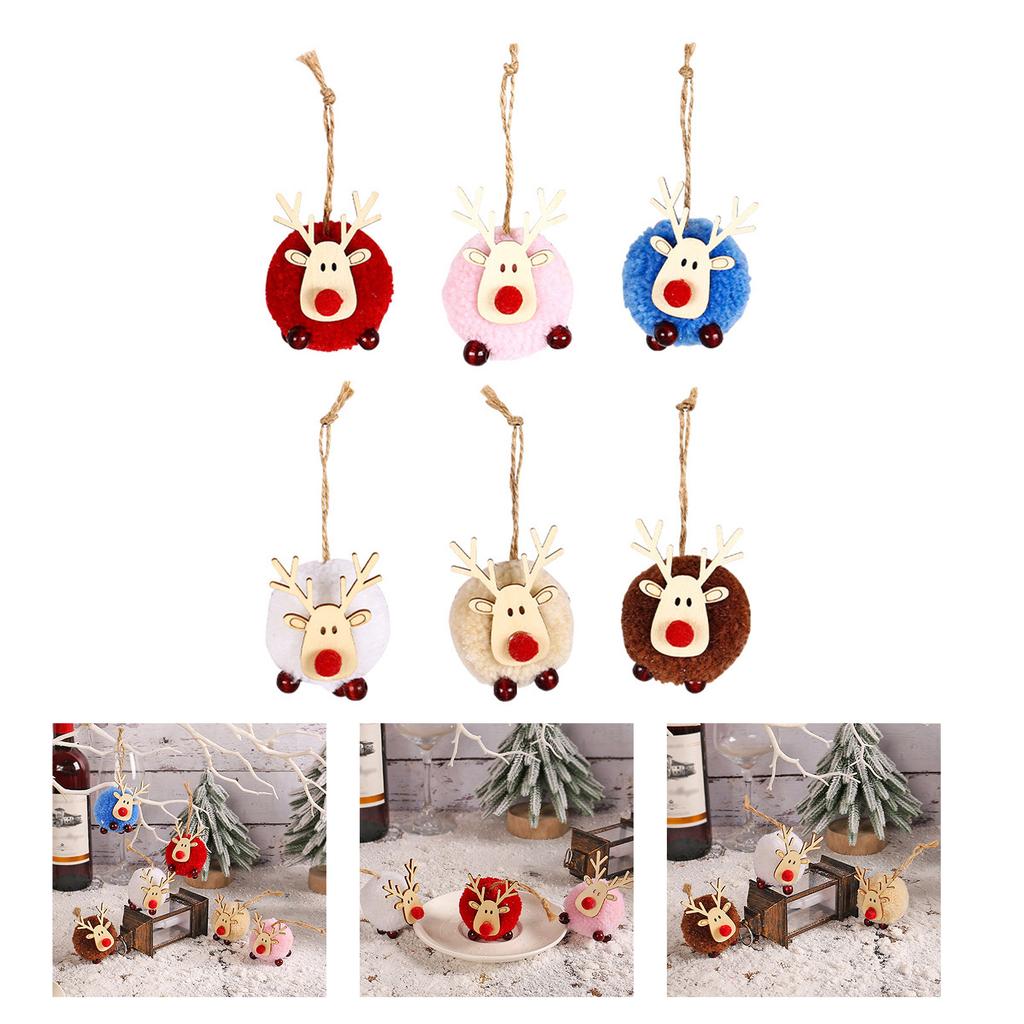 Comfortable Felt Deer Pendant Christmas Decorations Creative Elk Lamb Ball Christmas Tree Hanging Pendant Gift
