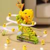 Yousheng Duck Climbing Stairs Slide Toy with LED Light Music Toddlers Electric Duck Roller Coaster Sliding Race Track Toy with 12 Little Ducks