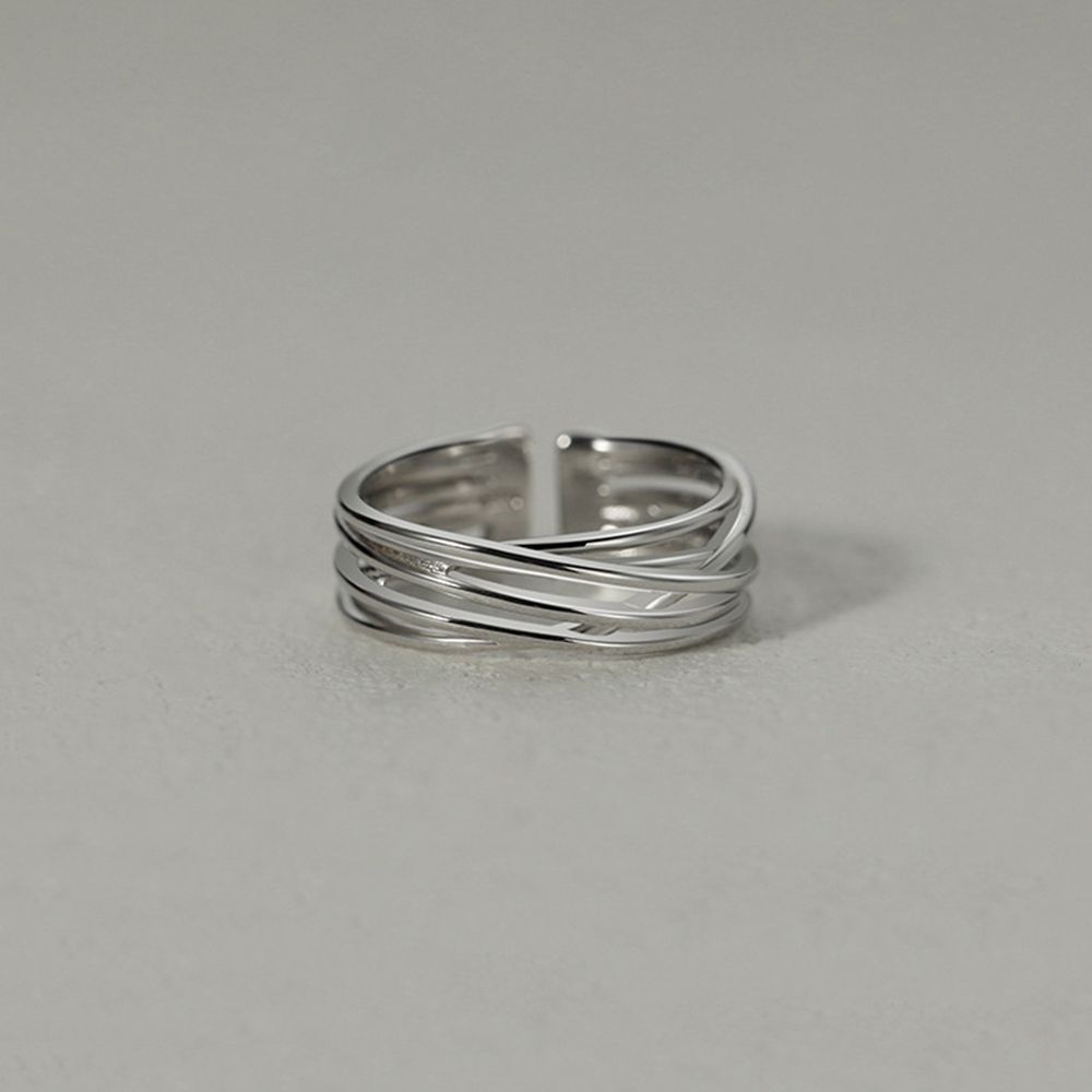 Day Gift Personality Korean Style Jewelry Men Geometric Ring Punk Finger Buckle Line Ring
