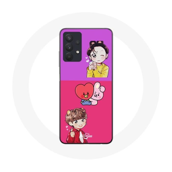 Coque - BTS - Samsung Galaxy A32 5G - Souple - Blanc - Fanart Cooky Tata V Jungkook