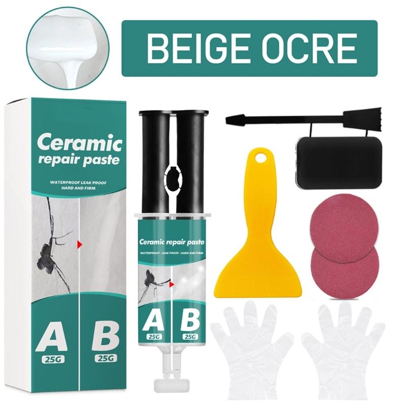 Tile Repair Agent Set Porcelain and Ceramic Tile Repair Filler Fast Fix Chips and Holes in Floor and Wall Tiles 50g