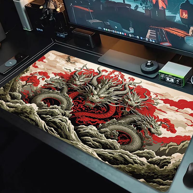 Dragon Art Color Mouse Pad Large Gaming Table Cushion Non-slip Laptop Tablet Big Mousepad XXL Mat Mini PC Playmat With Lock edge