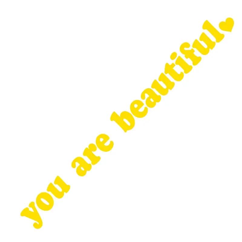 Car Stickers You Are Beautiful Interior Decoration Rear View Mirror Decals Car Vanity Mirror Vinyl Sticker Auto Accessories