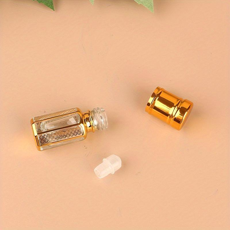 12ml Luxury Golden Essential Oil Roller Bottle Refillable Perfume Bottle Glass Roll-On Essential Oil Bottle Cosmetics Container