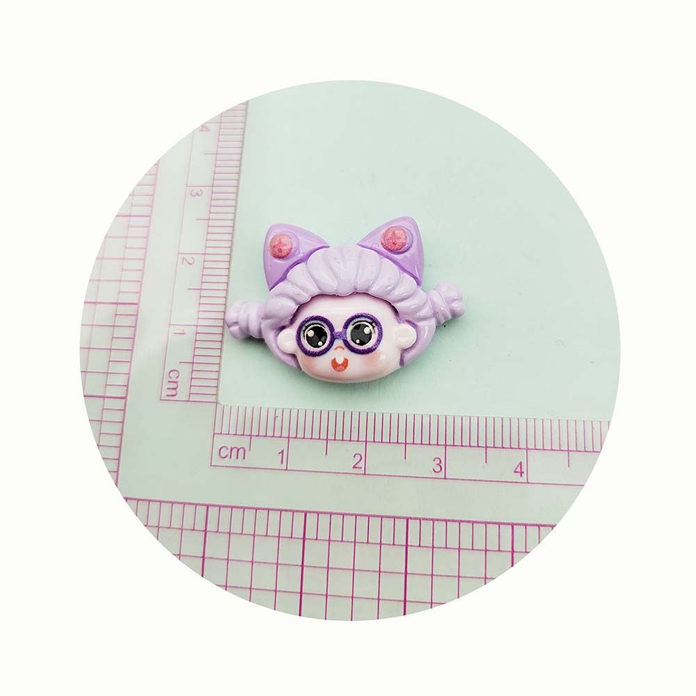 100 шт. Смоляные кабошоны-украшения Kawaii с плоской задней стороной, головки мультяшных девочек для скрапбукинга, аксессуаров для волос и поделок