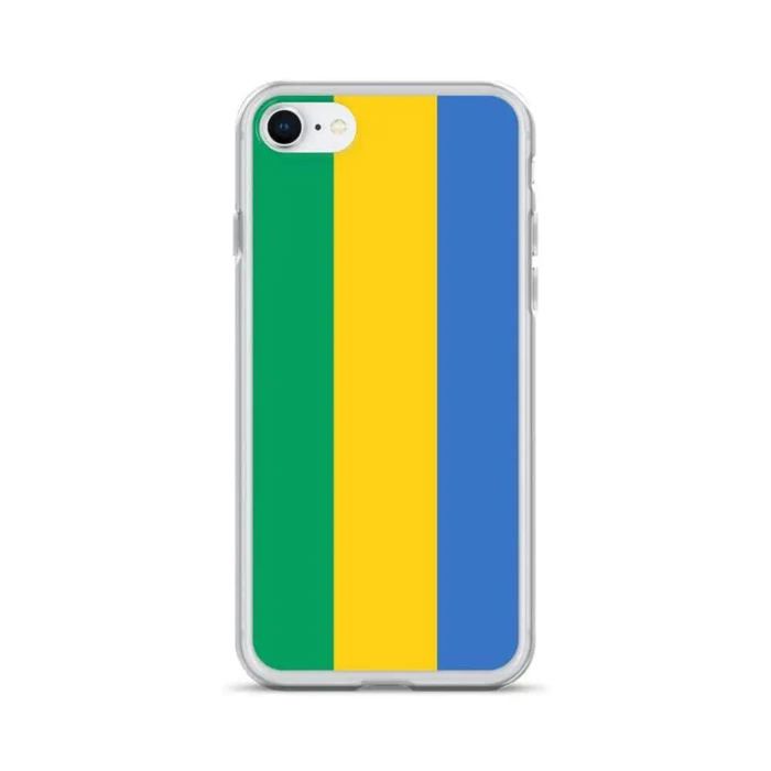 Coque Pour iPhone - PIXELFORMA - iPhone 7 - Drapeau Du Gabon - Vert, Jaune - Design Léger