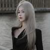 Женский длинный серый парик в стиле "бабушка" с прямыми волосами и центральным пробором - Полное покрытие головы, Естественная симуляция