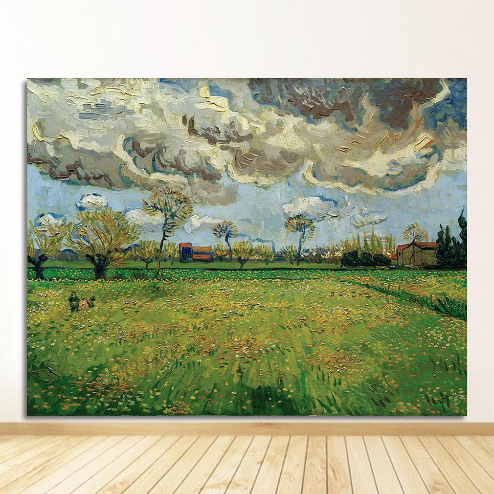 Posters and Prints Wall Picture for Living Room Harvest At La Crau by Van Gogh Landscape Oil Painting Reproductions On Canvas
