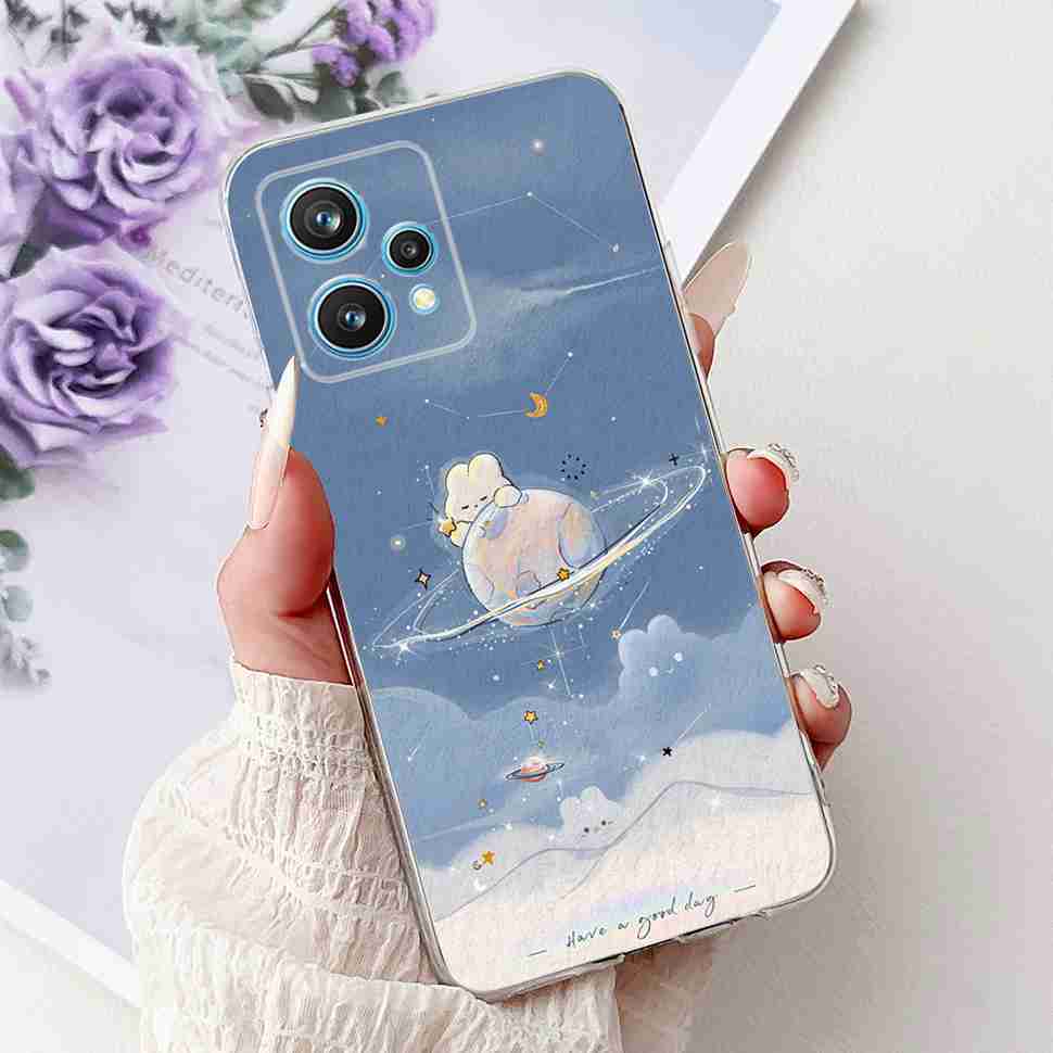 For Oppo Realme 9 Pro+ RMX3392 Case Fashion Painting Soft Silicone Cover For Realme 9Pro Plus RMX3393 6.43" Flower Phone Shell