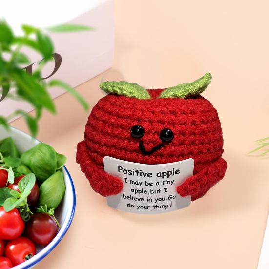 Вязаная игрушка из фруктовой шерсти, украшение, очаровательный внешний вид, яркий цвет, поощрение, эмоциональная поддержка, забавная мини-вязаная крючком кукла