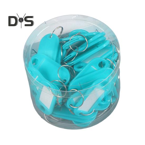 50 шт. Пластиковые брелки для ключей, идентификационные бирки с раздельным кольцом для ключей, бумажная вставка, брелки для ключей, писчая бумага, органайзер для ключей