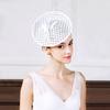 Lady Fedoras Hat Ladies Weddings Black Stripe Heardwear with Veil Women Summer Elegant Party Church Caps B-8162