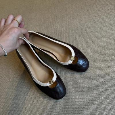 Модная новинка 2025 года, женская обувь на плоской подошве, одинарная, с круглым носком, в стиле Мэри Джейн, повседневная обувь, французский винтаж, дизайн с открытым верхом